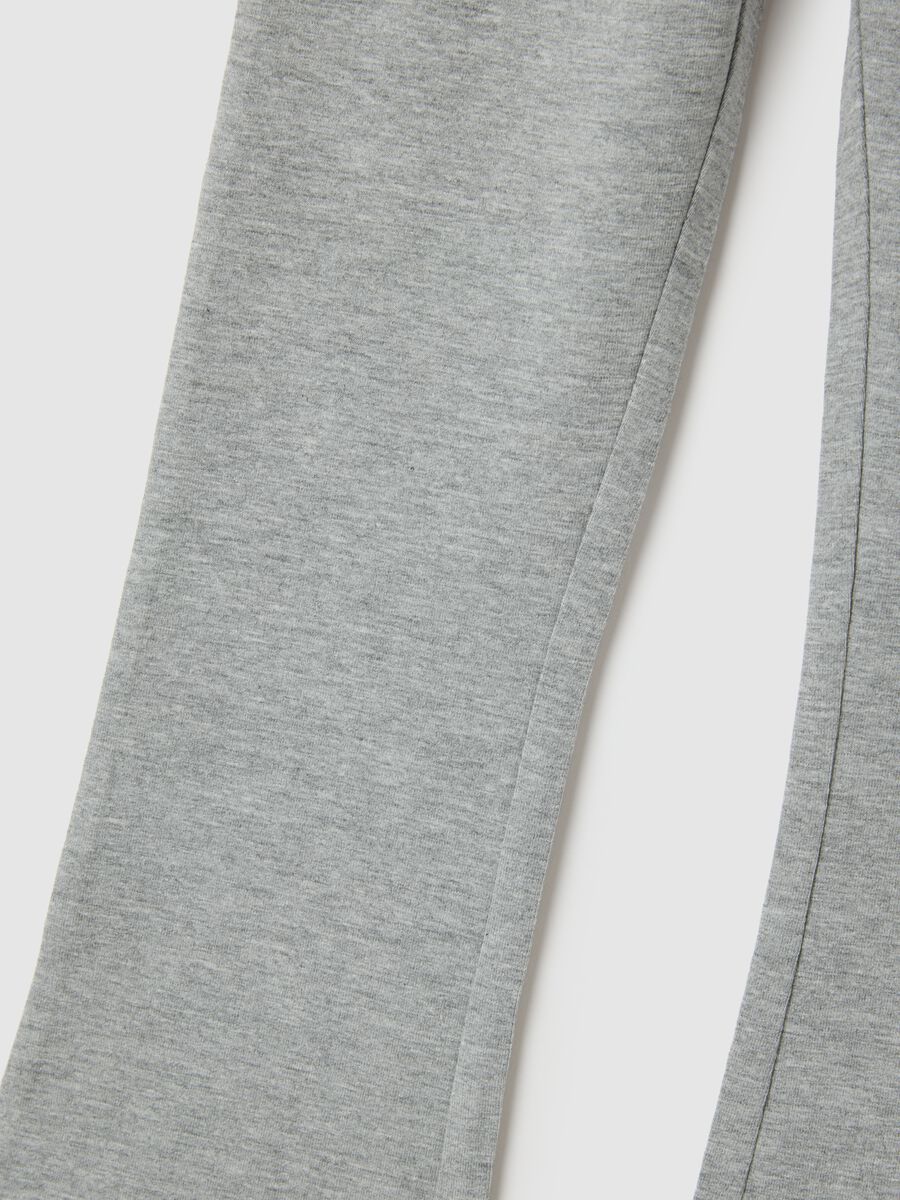 Girls' grey cotton blend flare trousers_3