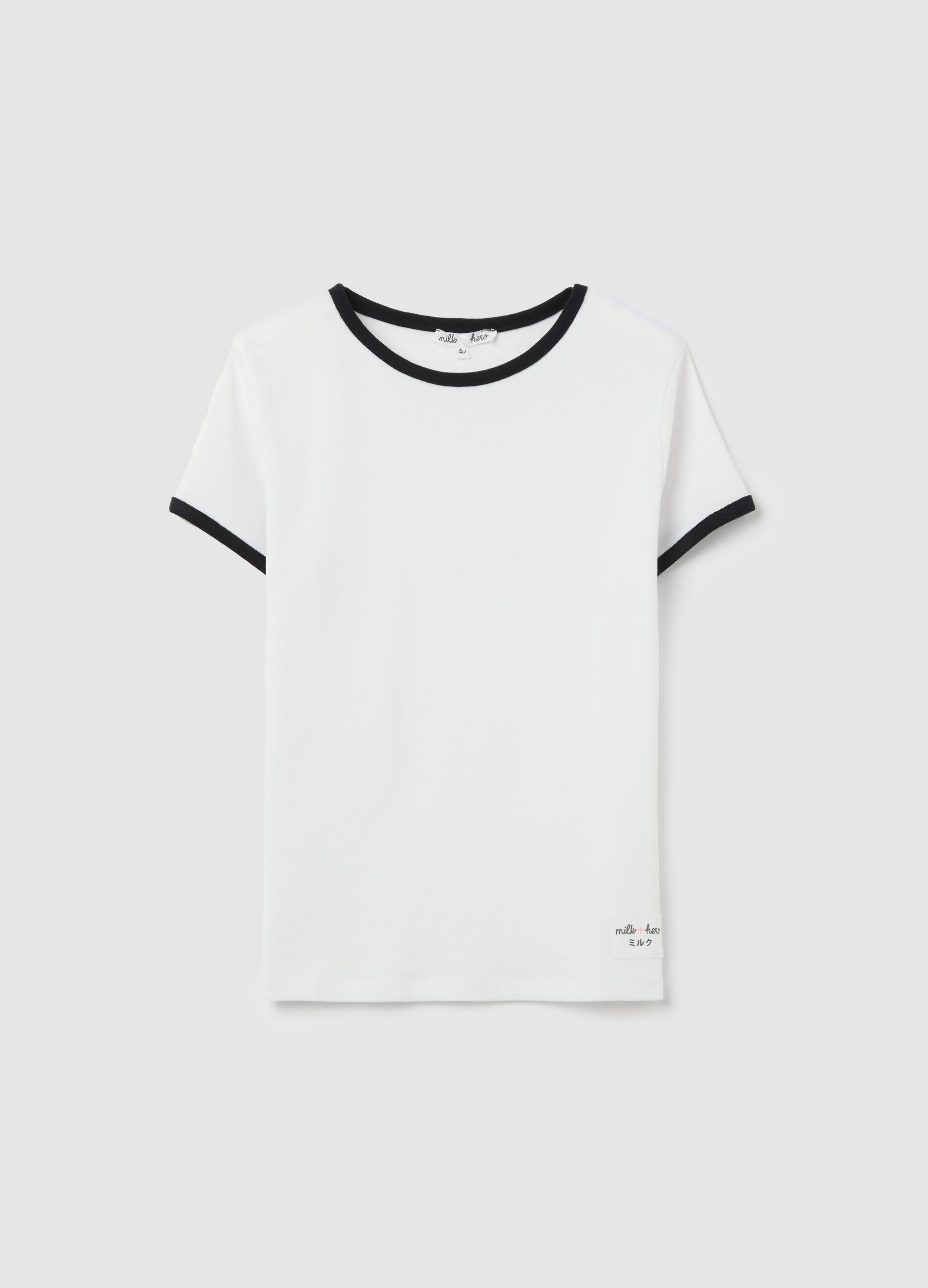 White slim-fit T-shirt in cotton