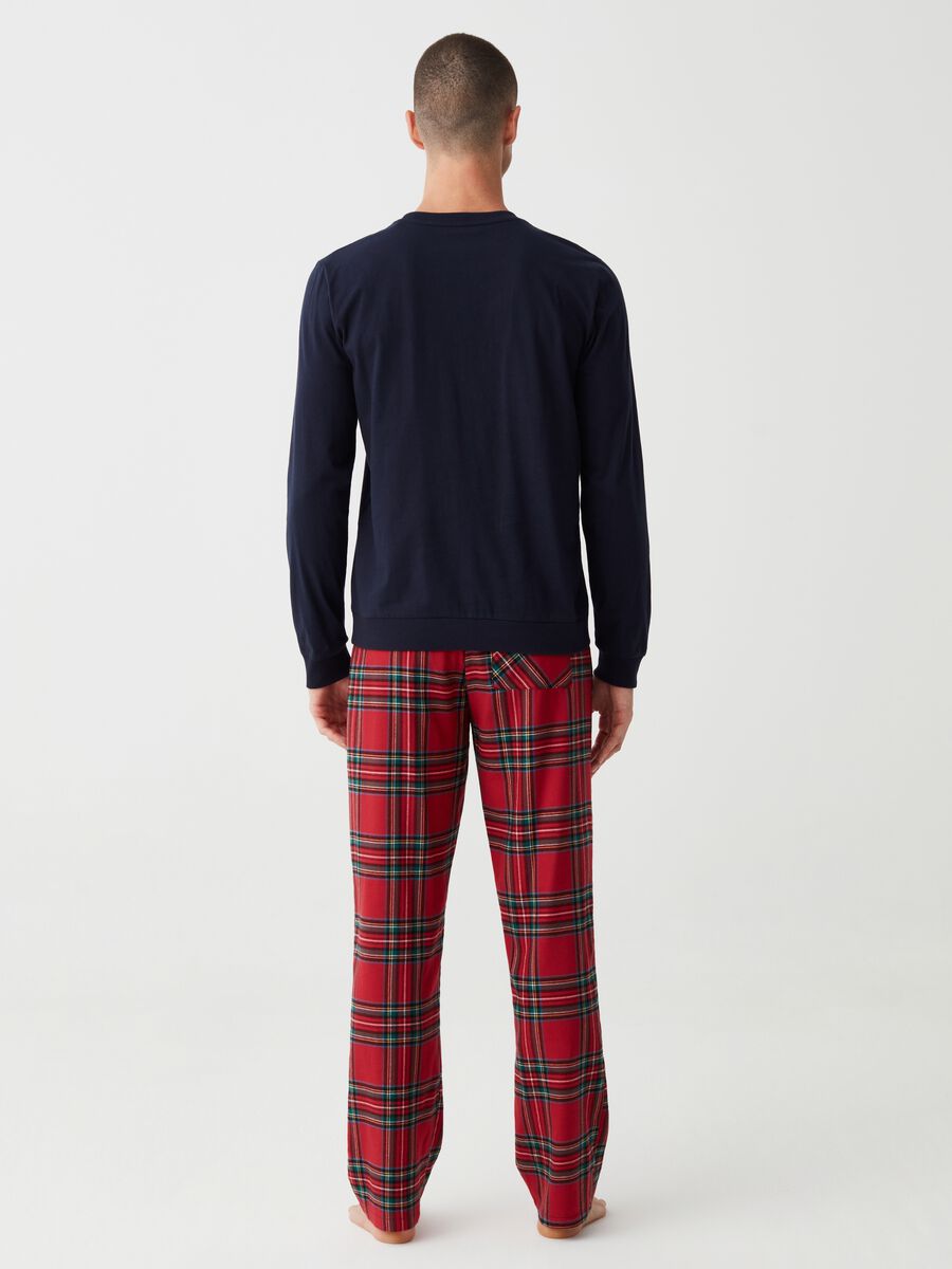 Pigiama lungo con patch tartan_2