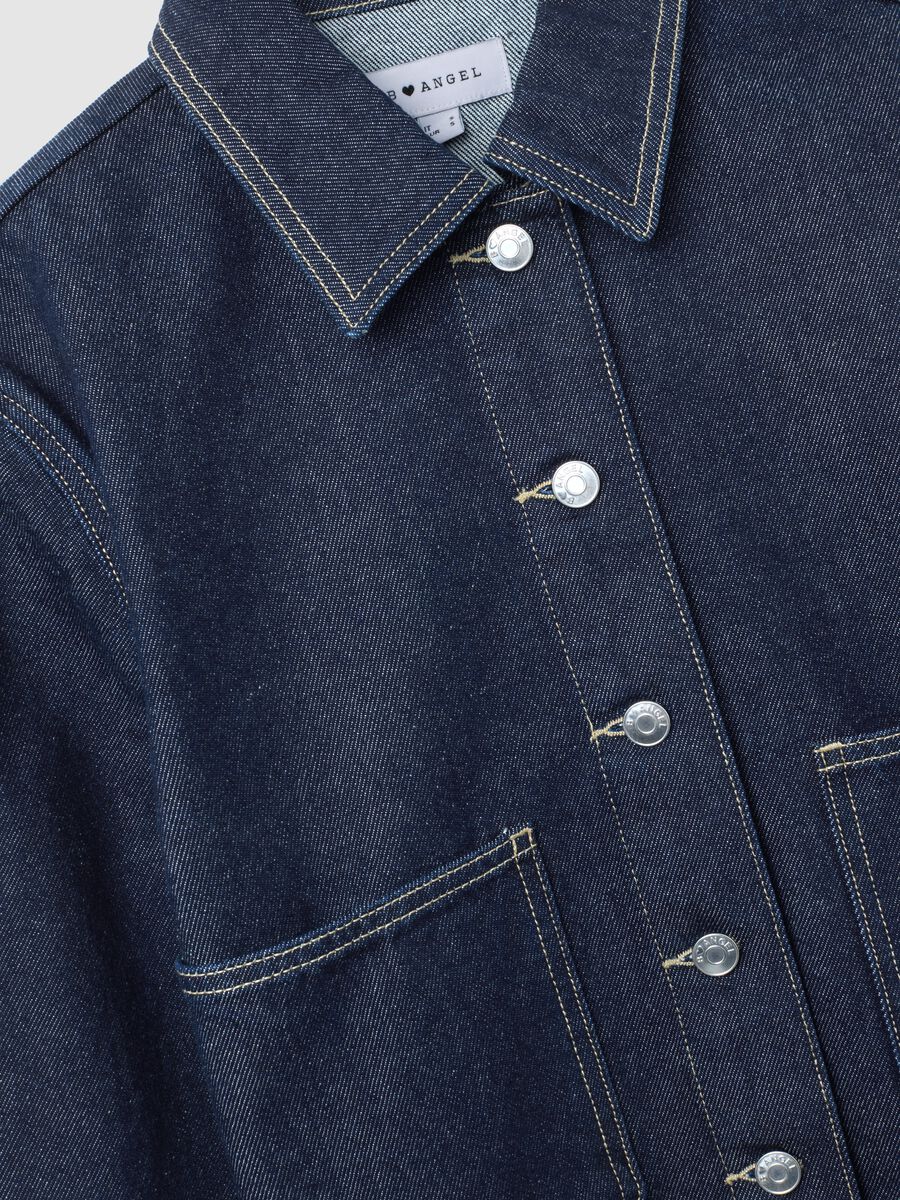 Blue pure cotton jacket regular fit_5