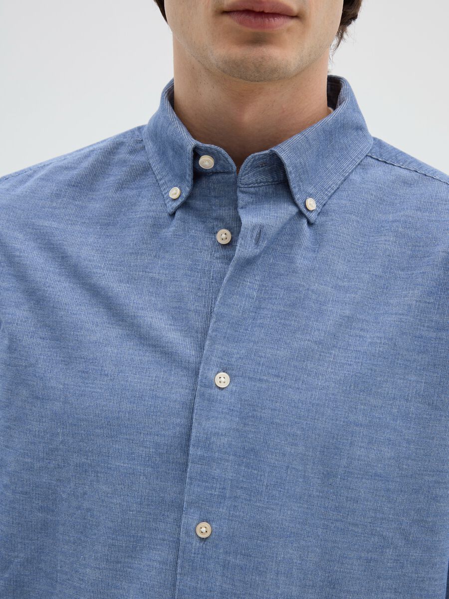 Pure Cotton Blue Regular Fit Shirt_3