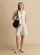 Gilet in misto viscosa e lino beige slim fit_2