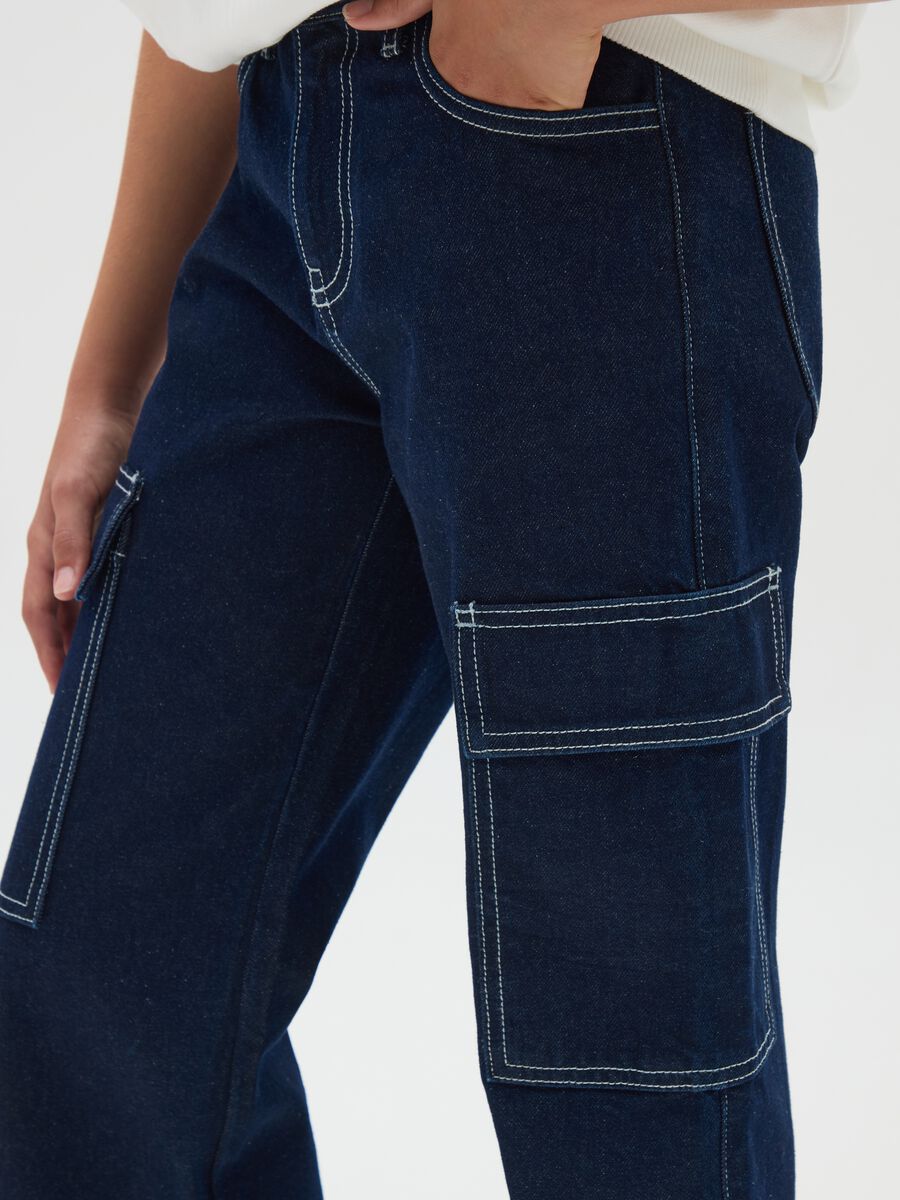 Girls' pure cotton blue regular fit jeans_3