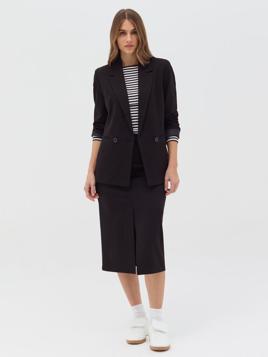 Double-breasted stretch blazer_1