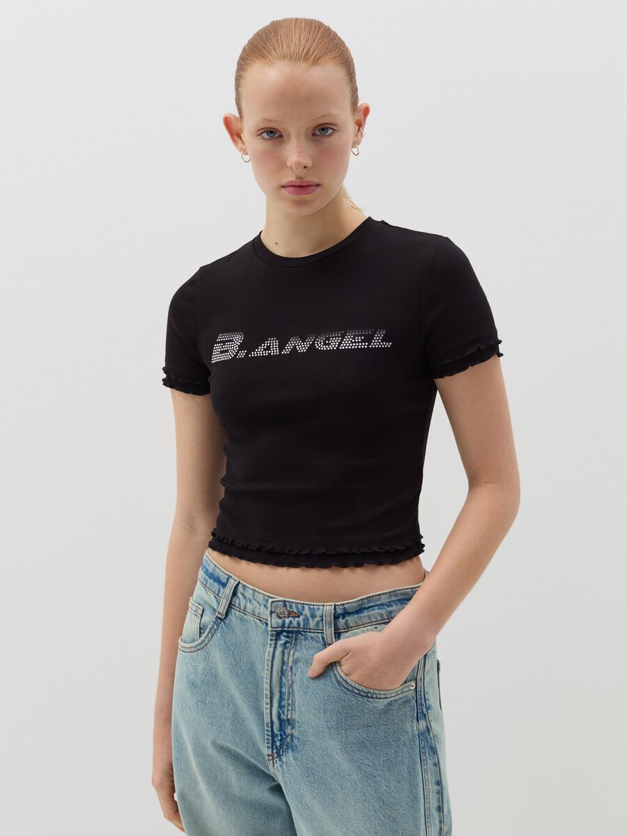 T-shirt with wavy trims_0