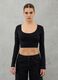 Cut Out Crop Long-sleeved Black_2