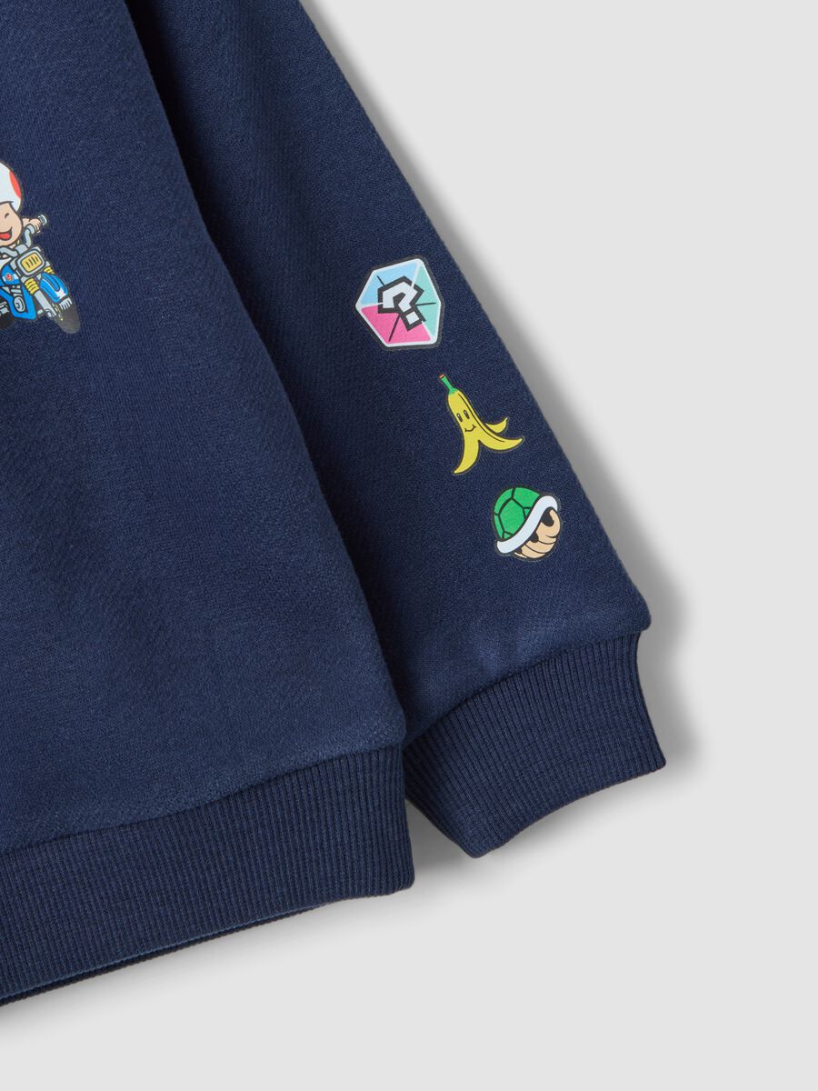 Felpa blu navy in misto cotone con girocollo Mario Kart_2