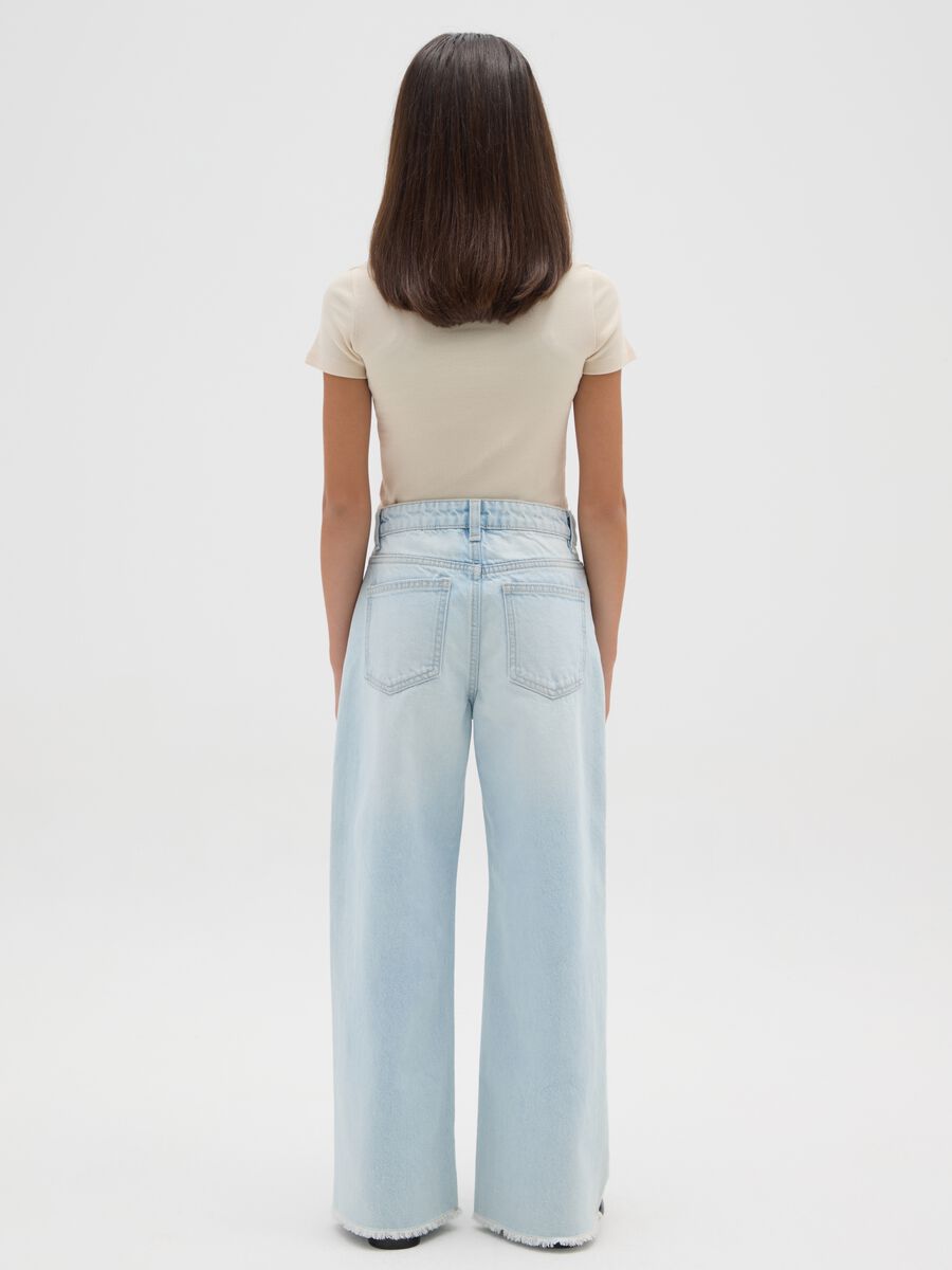 Girls' pure cotton blue jeans_1
