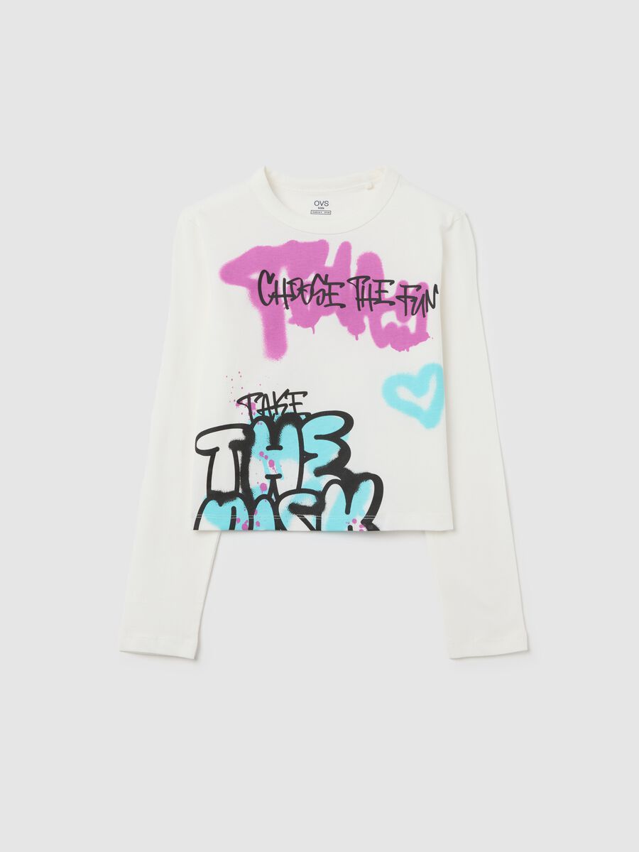 Long-sleeved T-shirt with graffiti print_3