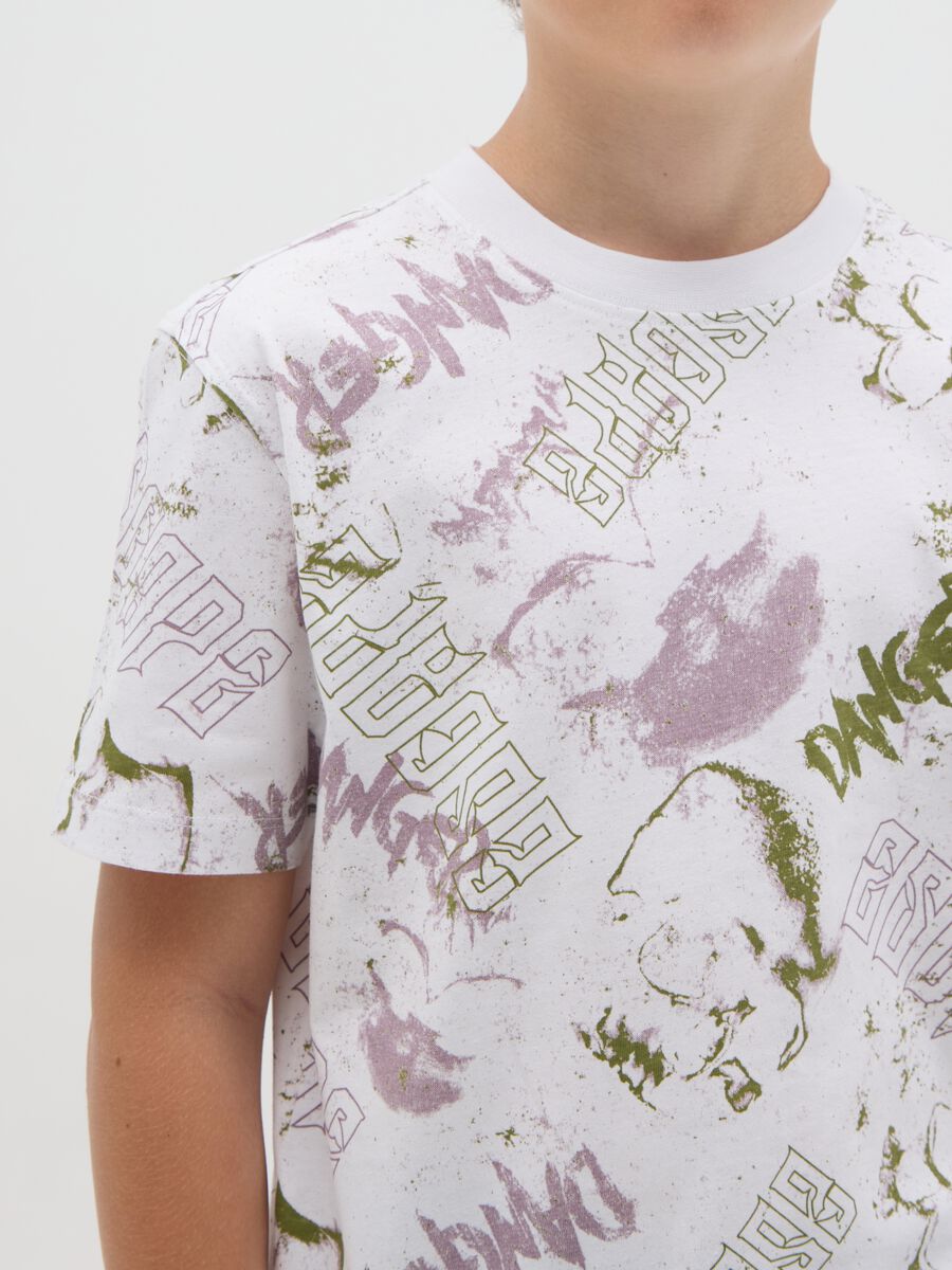 Boys' multicolour oversized pure cotton t-shirt with graphic print_2