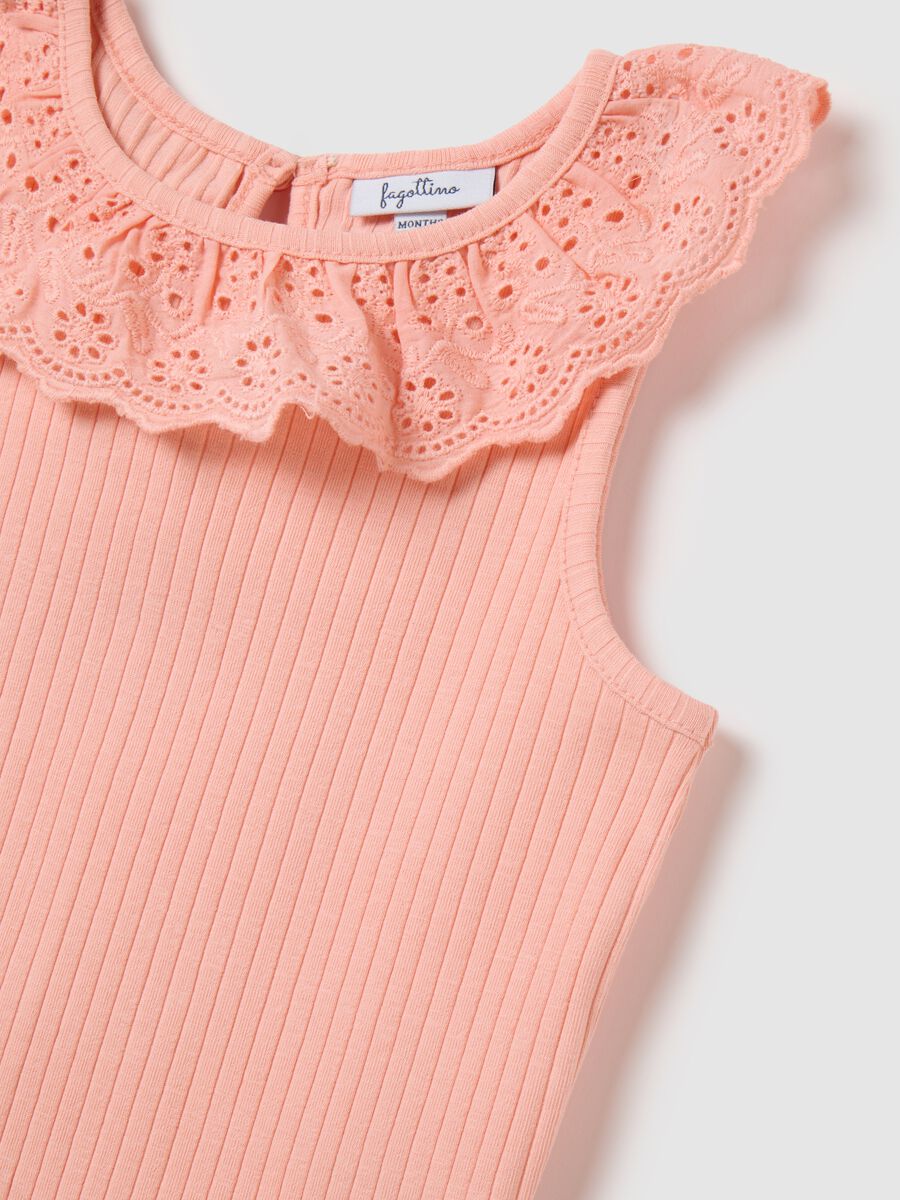 Girls' pink stretch cotton top, regular fit_2