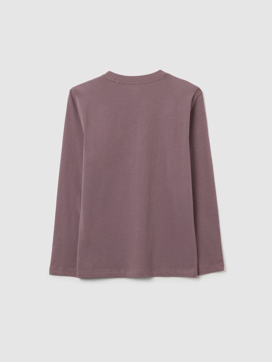 T-shirt da ragazzo in puro cotone viola regular fit_1