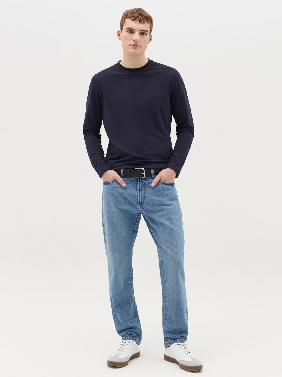 Long-sleeved T-shirt in stretch cotton_1