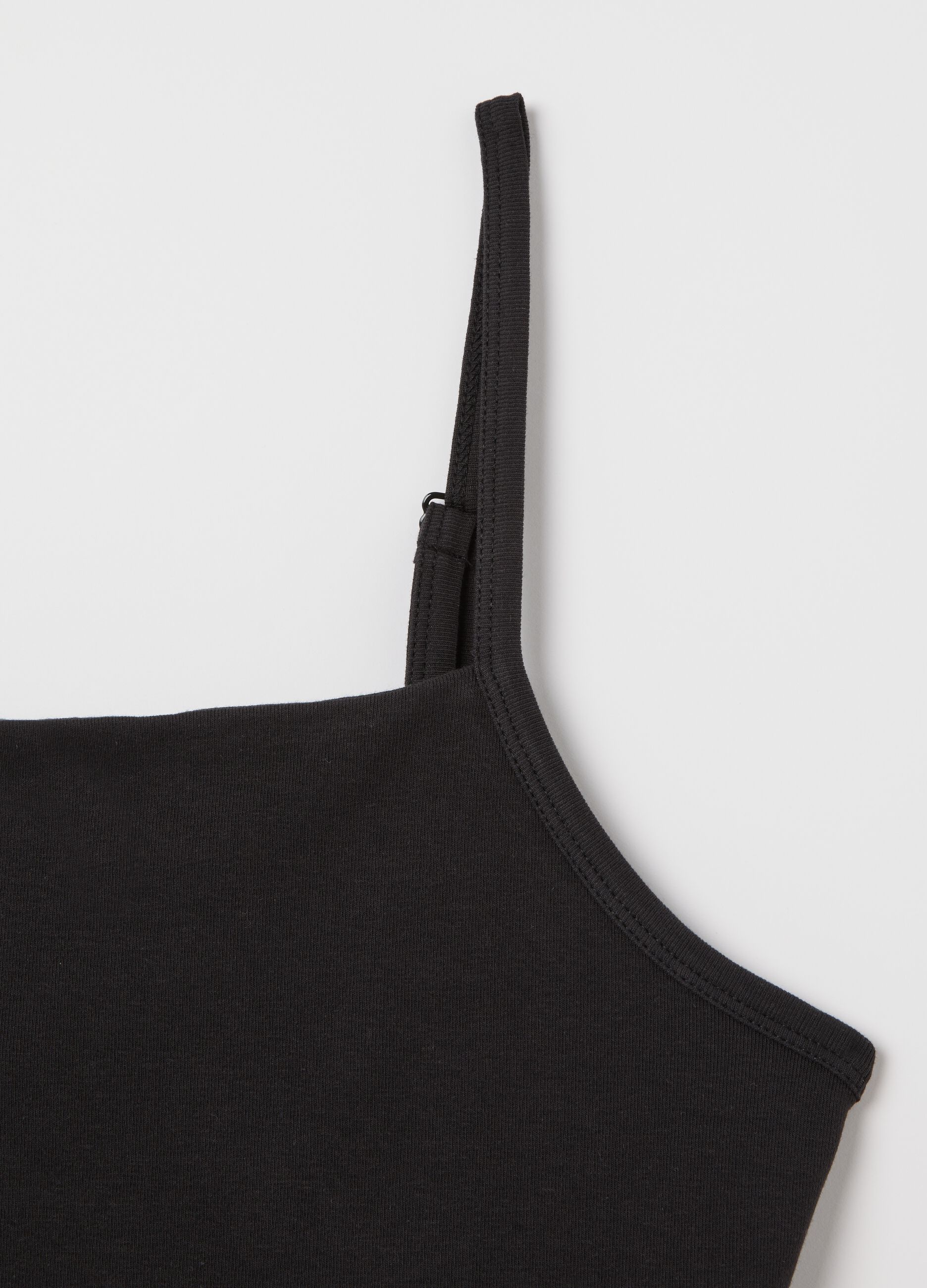 Women's long black cotton dress regular fit