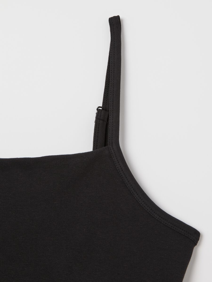 Women's long black cotton dress regular fit_5