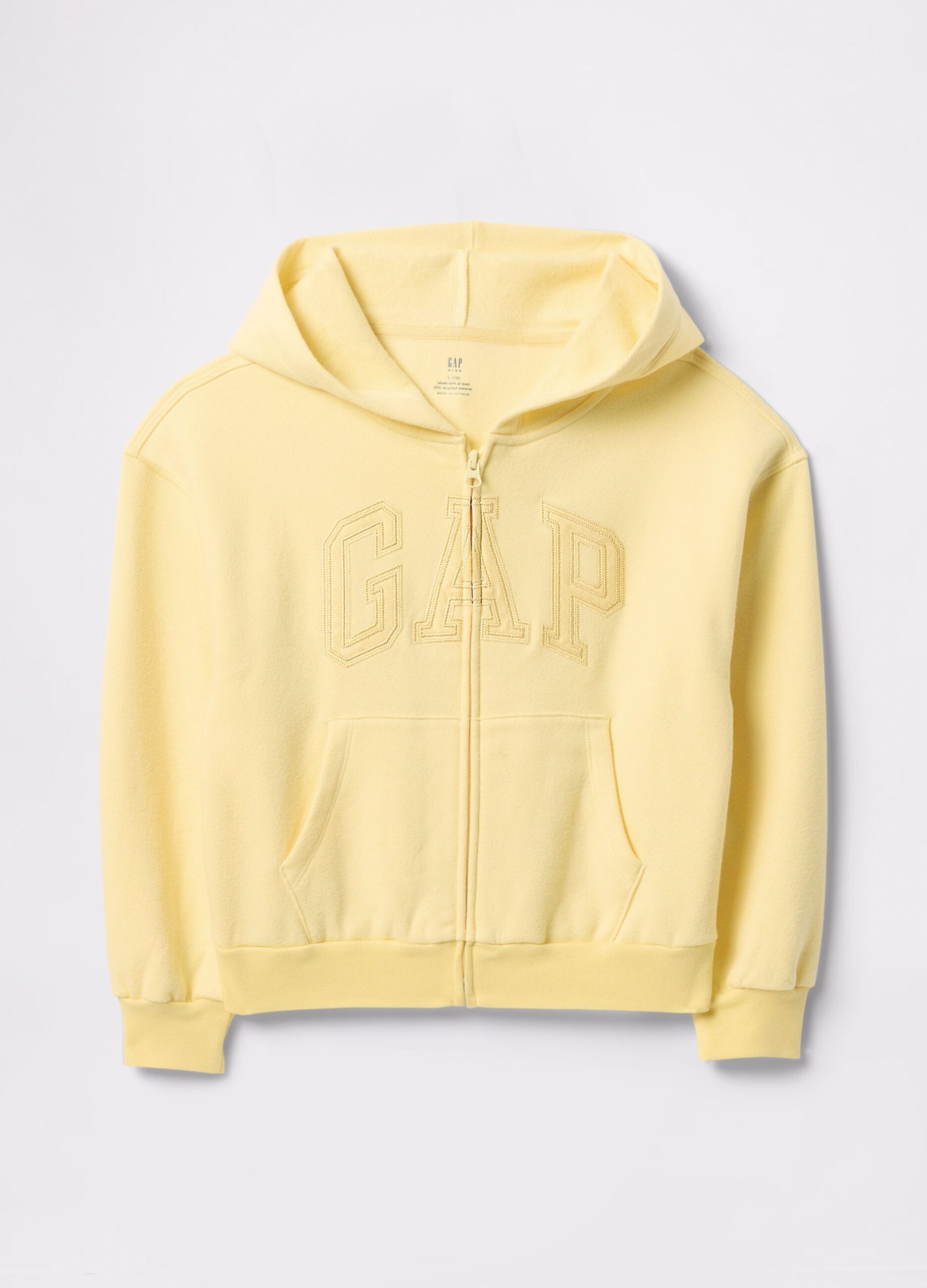 Yellow full-zip sweatshirt with logo