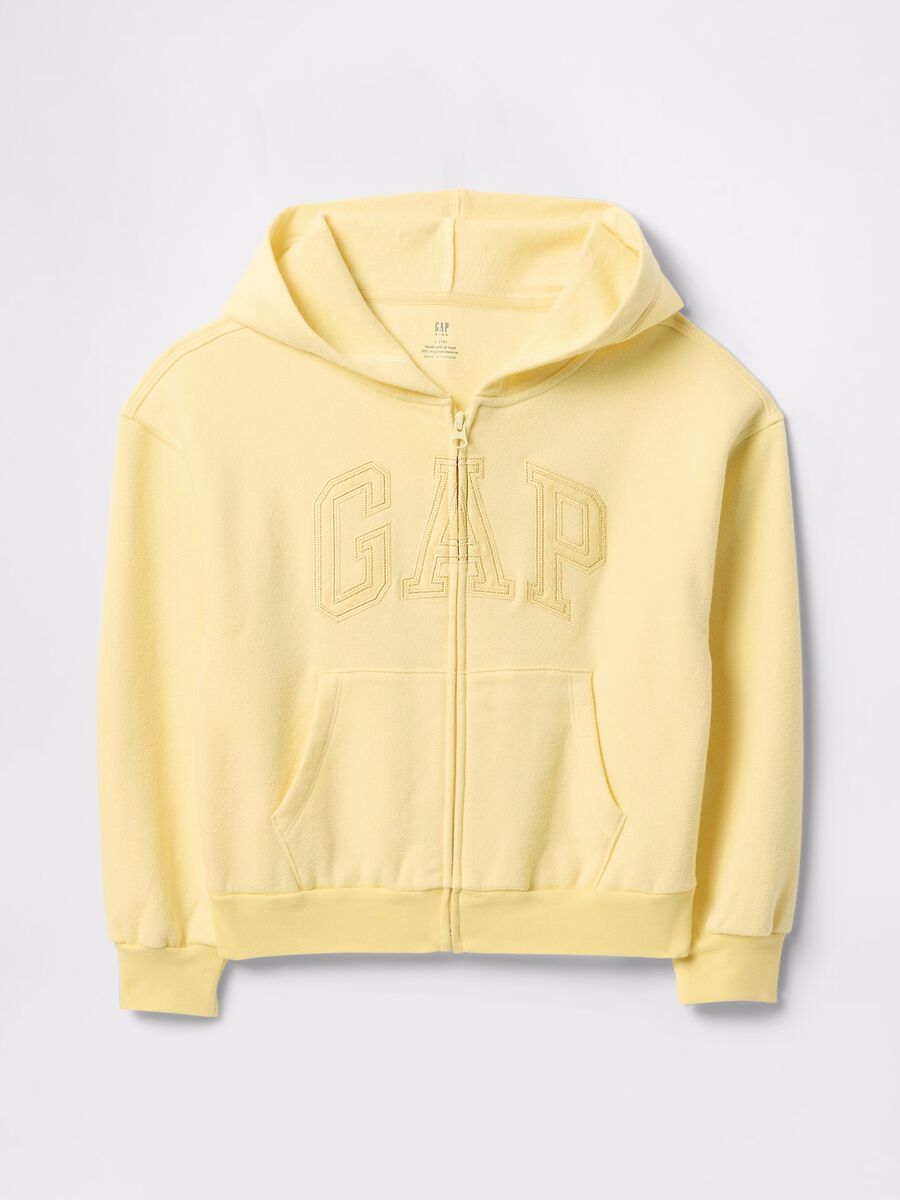Yellow full-zip sweatshirt with logo_3