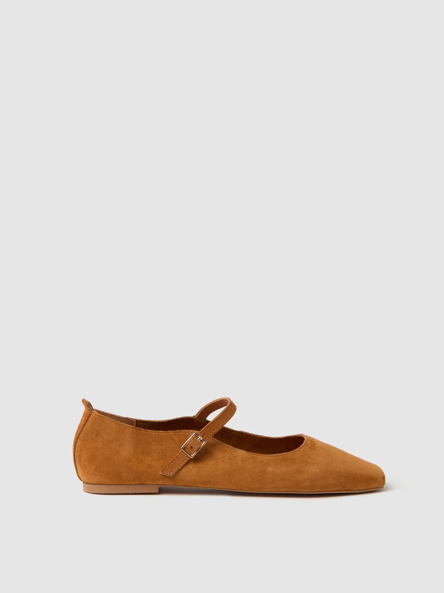 Suede-effect pointed ballerina flat_0