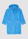 Blue organic cotton hooded bathrobe for boys_0