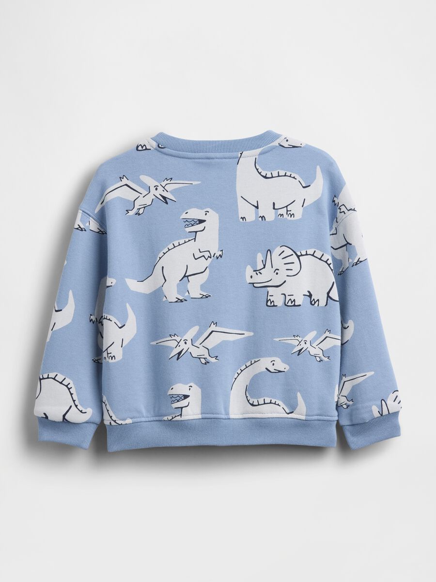 Felpa in misto cotone con stampa di dinosauri_1