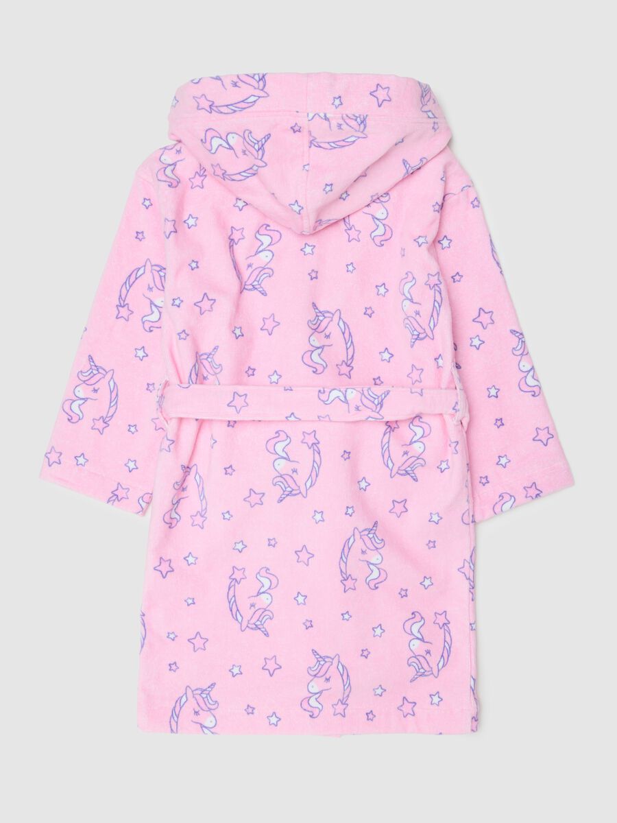 Girls' Pink Cotton Bathrobe_1