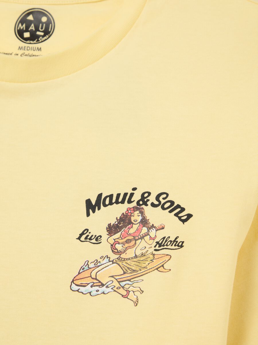 Men's Yellow T-Shirt with Maui & Sons Print_5