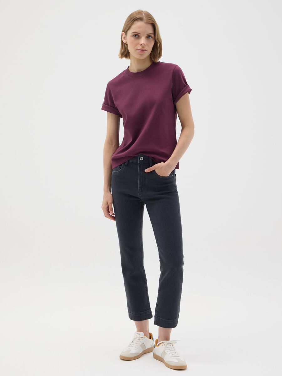 Purple pure cotton regular fit T-shirt_1