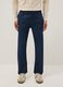 Blue denim chino trousers in stretch cotton, comfort fit_1