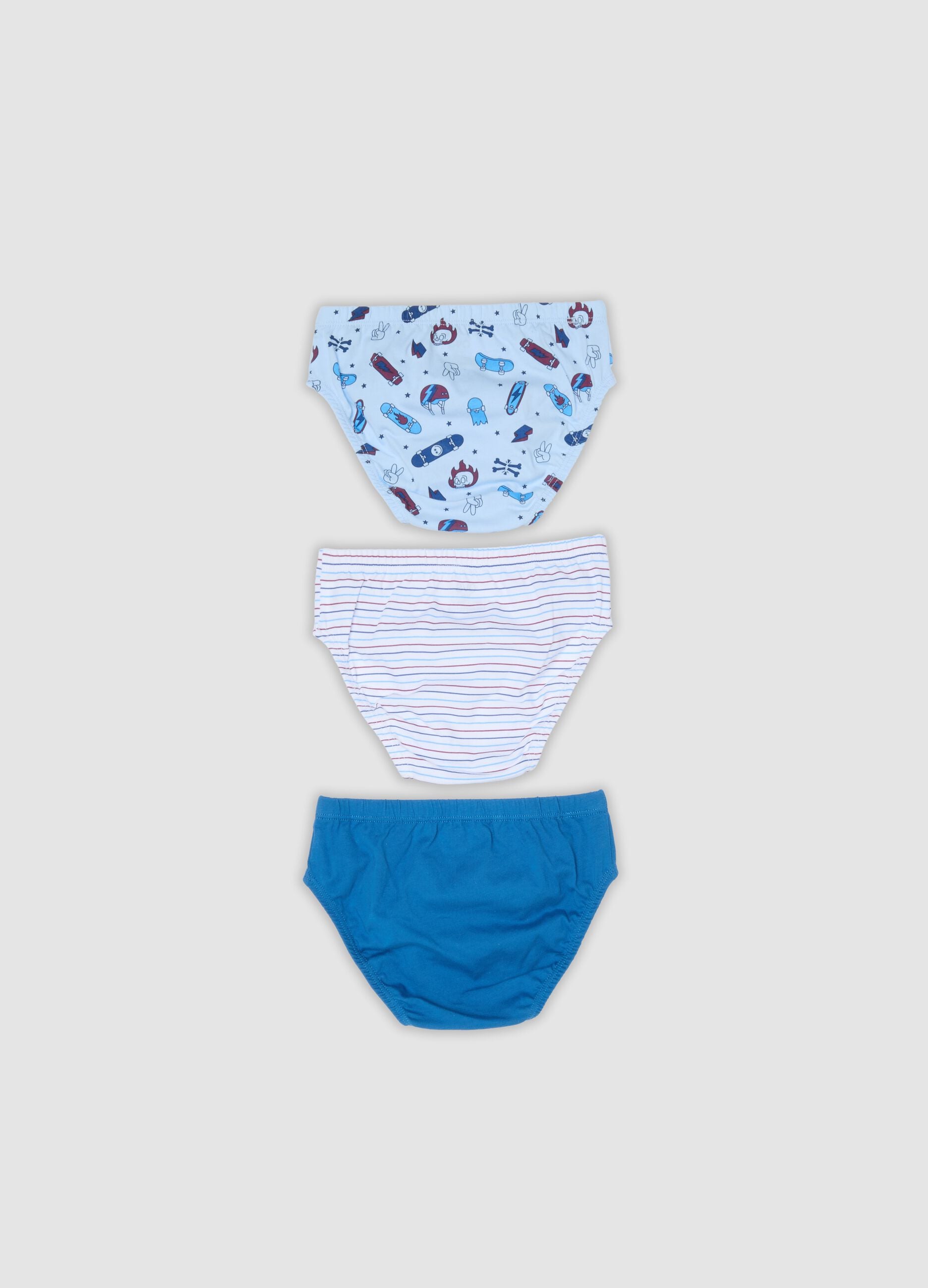 Tripack di slip multicolor in puro cotone organico per bambino e ragazzo