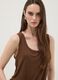 Brown stretch viscose tank top, regular fit_0