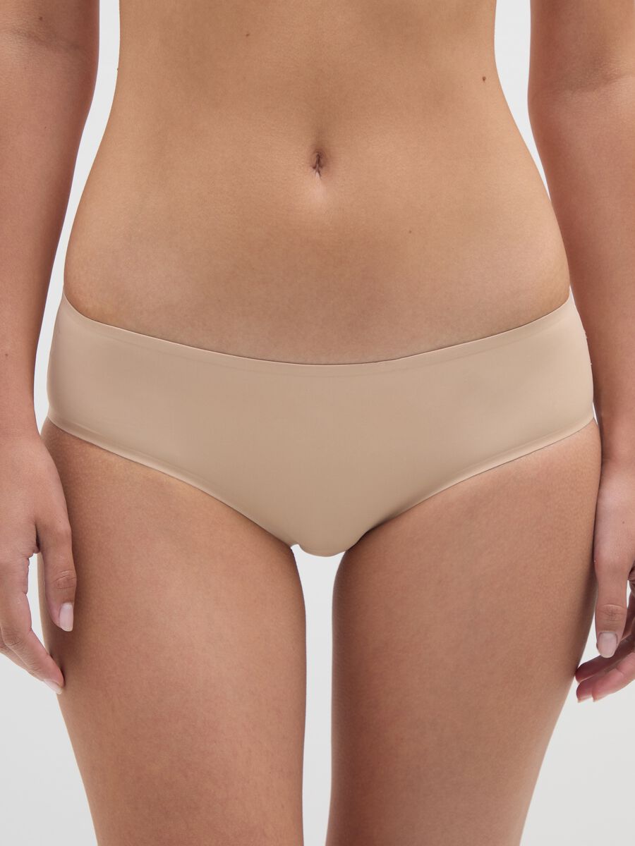 Slip da donna in tessuto elasticizzato beige regular fit_1