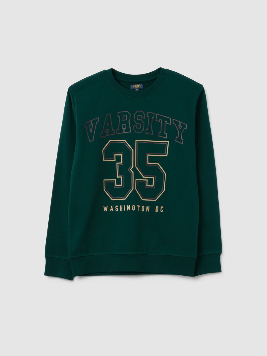 Felpa da ragazzo in puro cotone verde_0