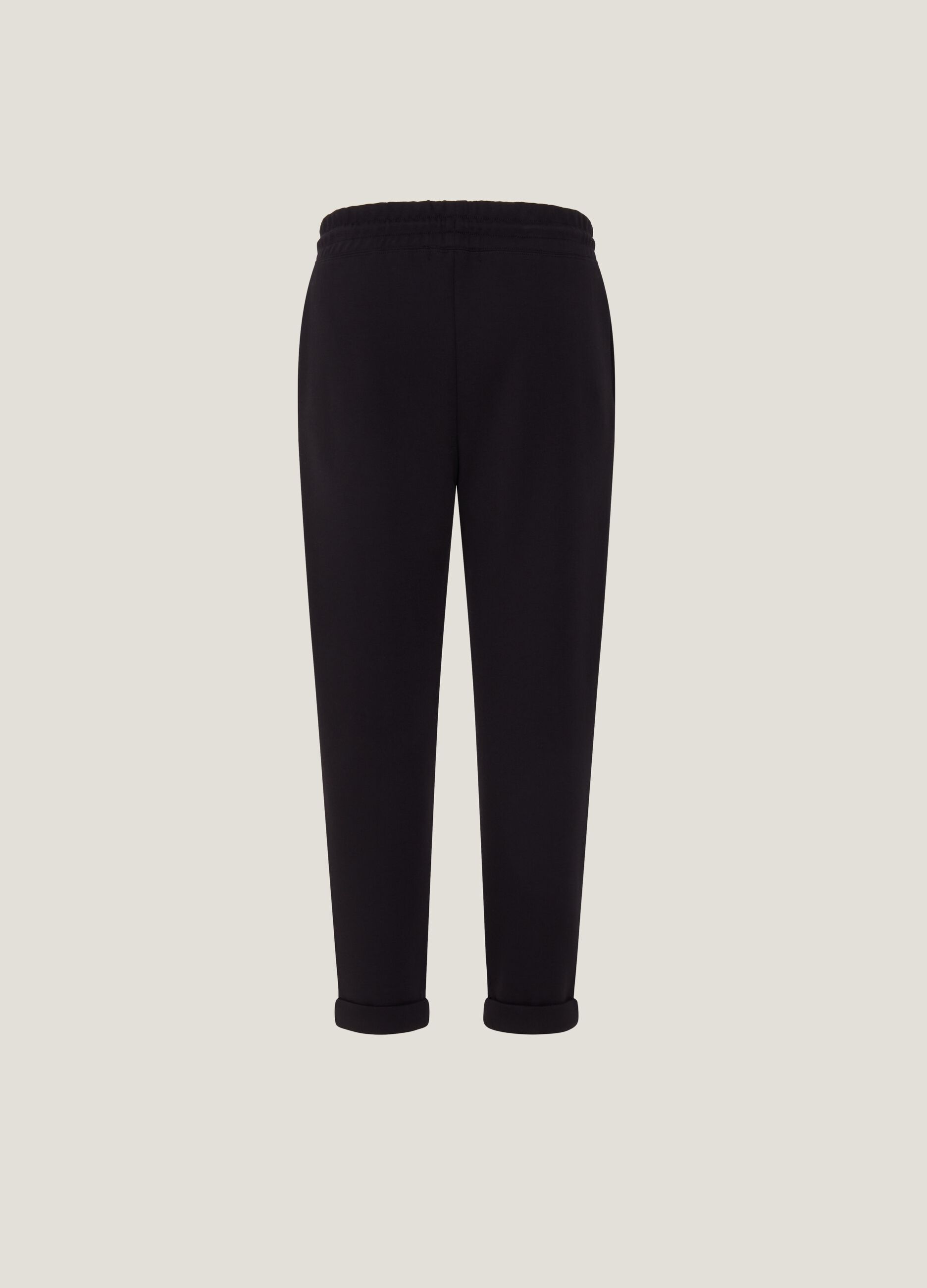 Joggers in felpa con cuciture in rilievo_1