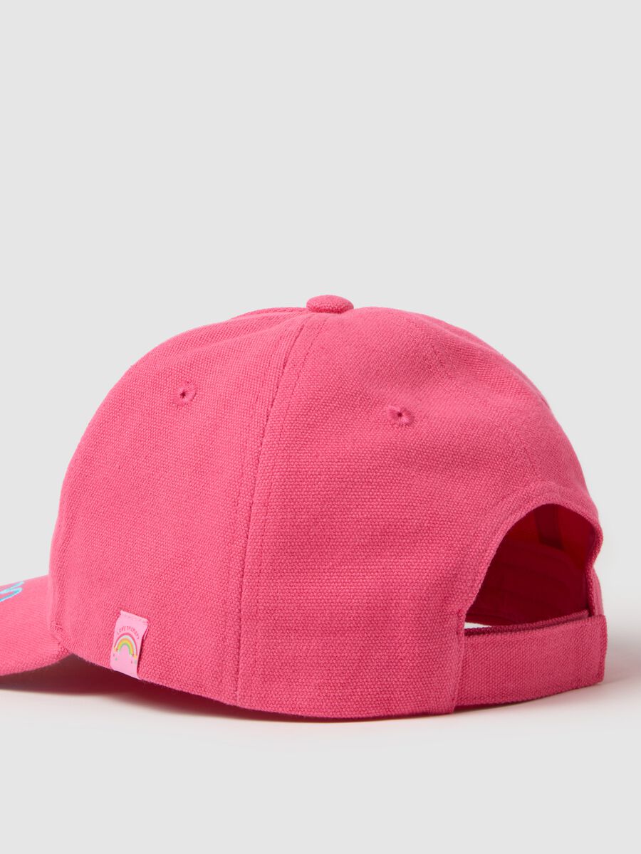 Girls' Pink Pure Cotton Hat with Embroidered Star_1