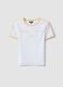 Girls&rsquo; white stretch cotton T-shirt, regular fit_3