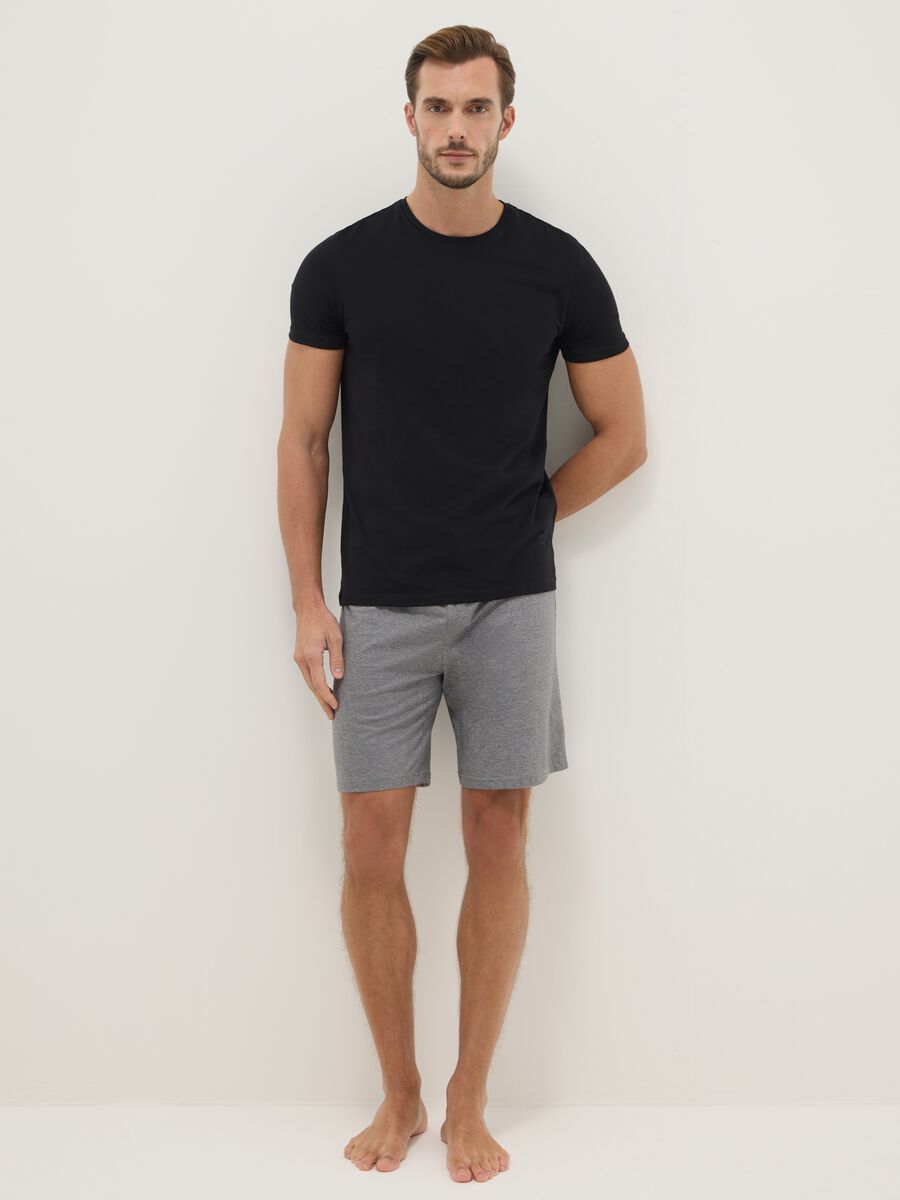 Multicolour regular fit pure cotton pyjama shorts two-pack_0