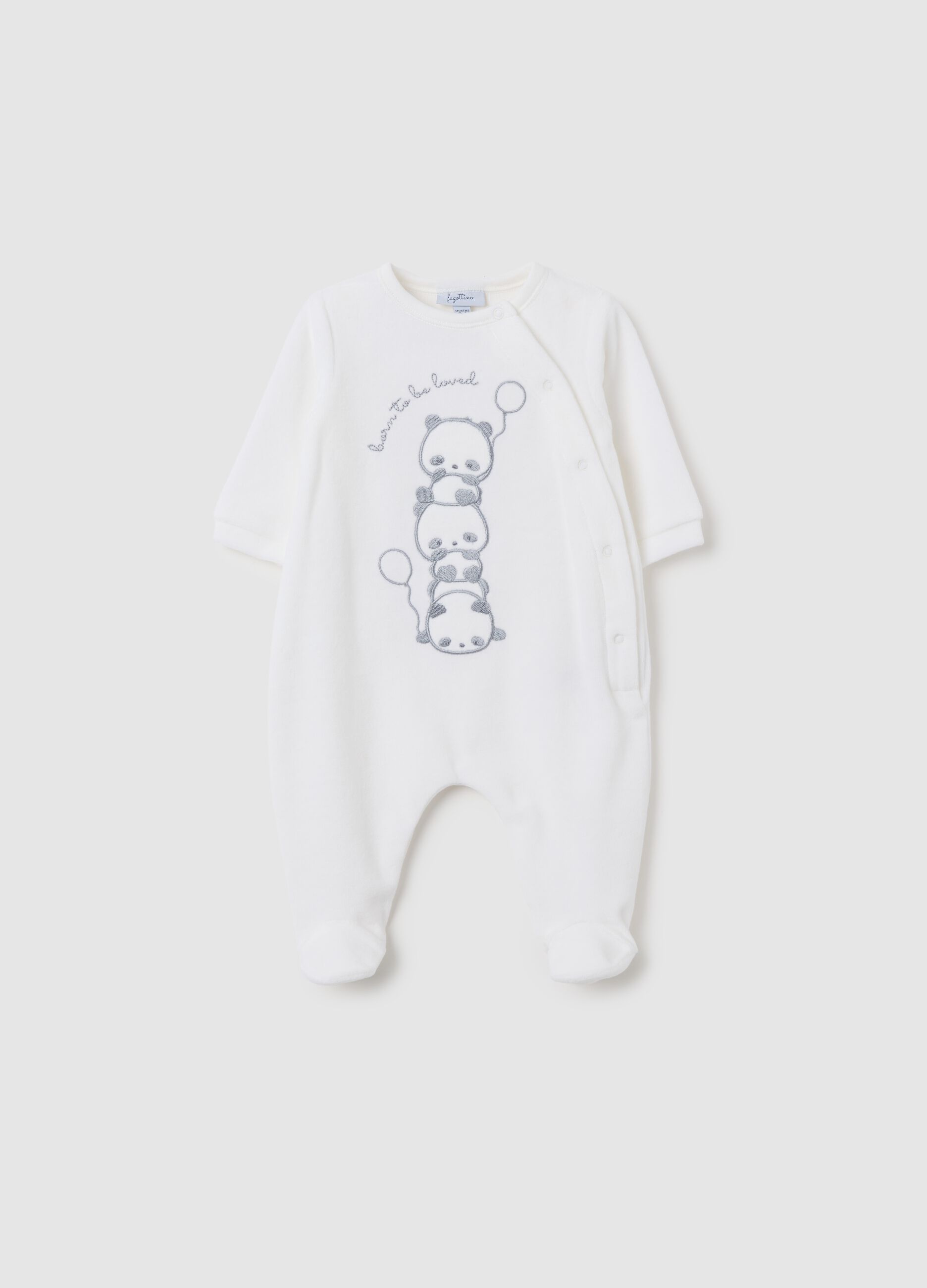 White cotton blend baby onesie with snap closure