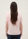 Pink pure cotton T-shirt with embroidered neckline_3