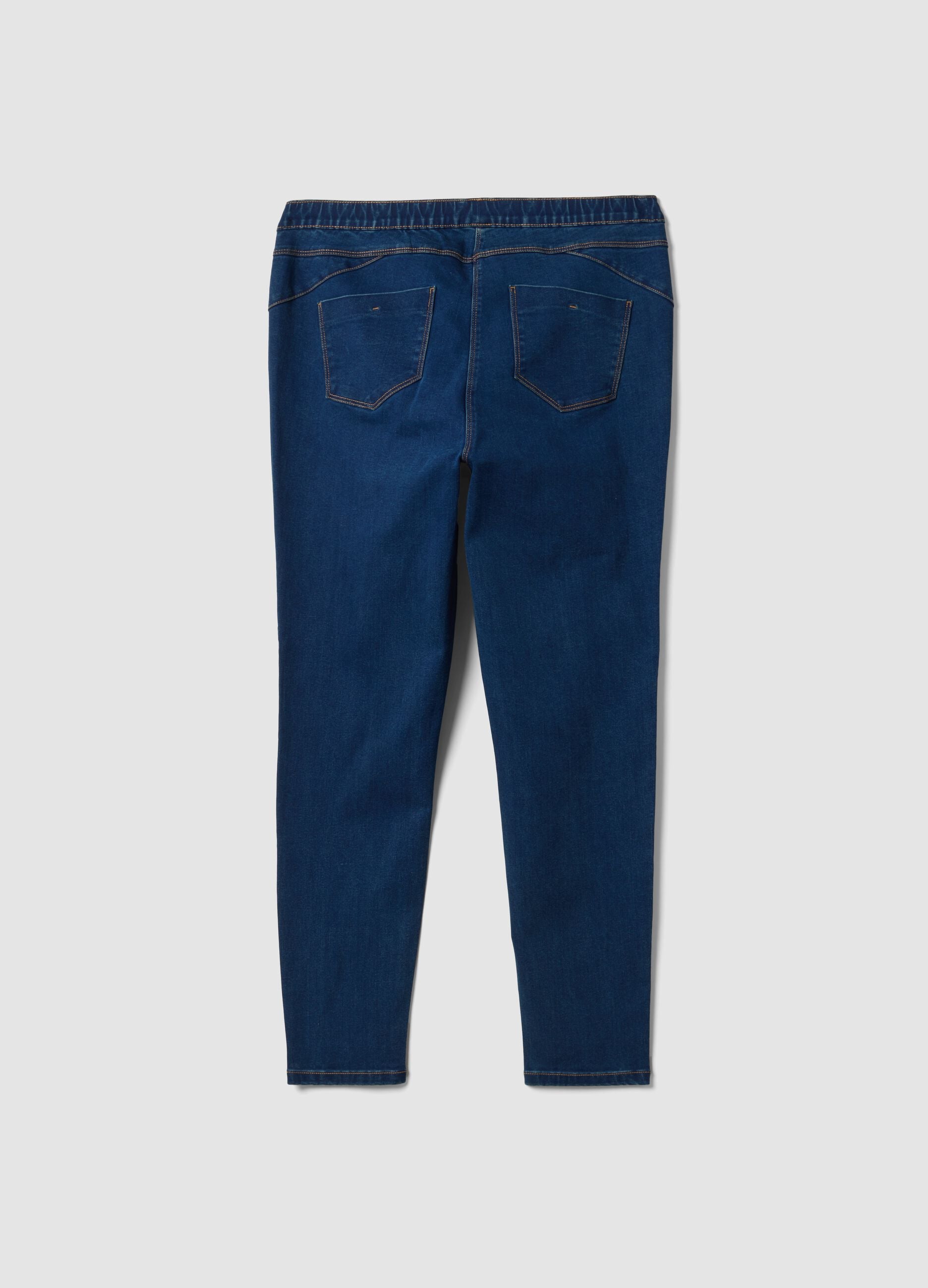 Jeggings blu skinny in cotone e viscosa elasticizzata
