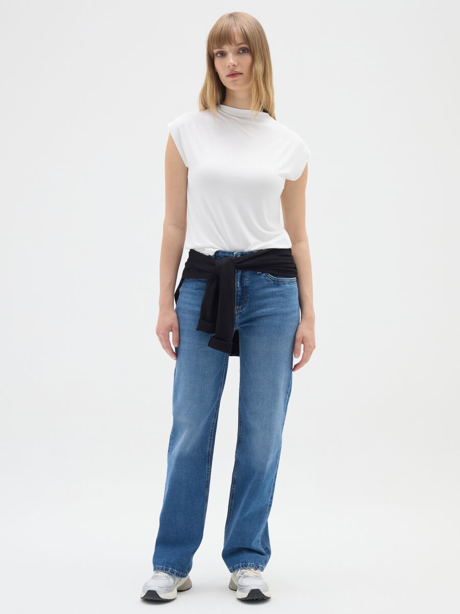 Stretch blue straight jeans_0