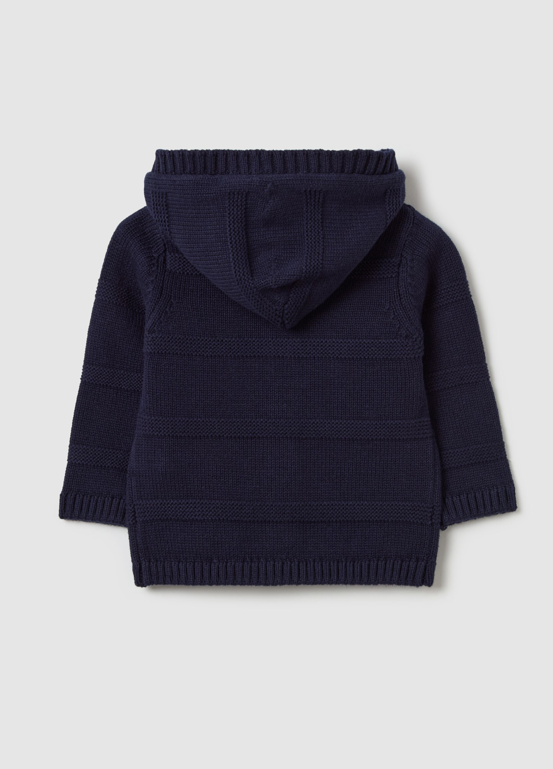 Cardigan in cotone con cappuccio 