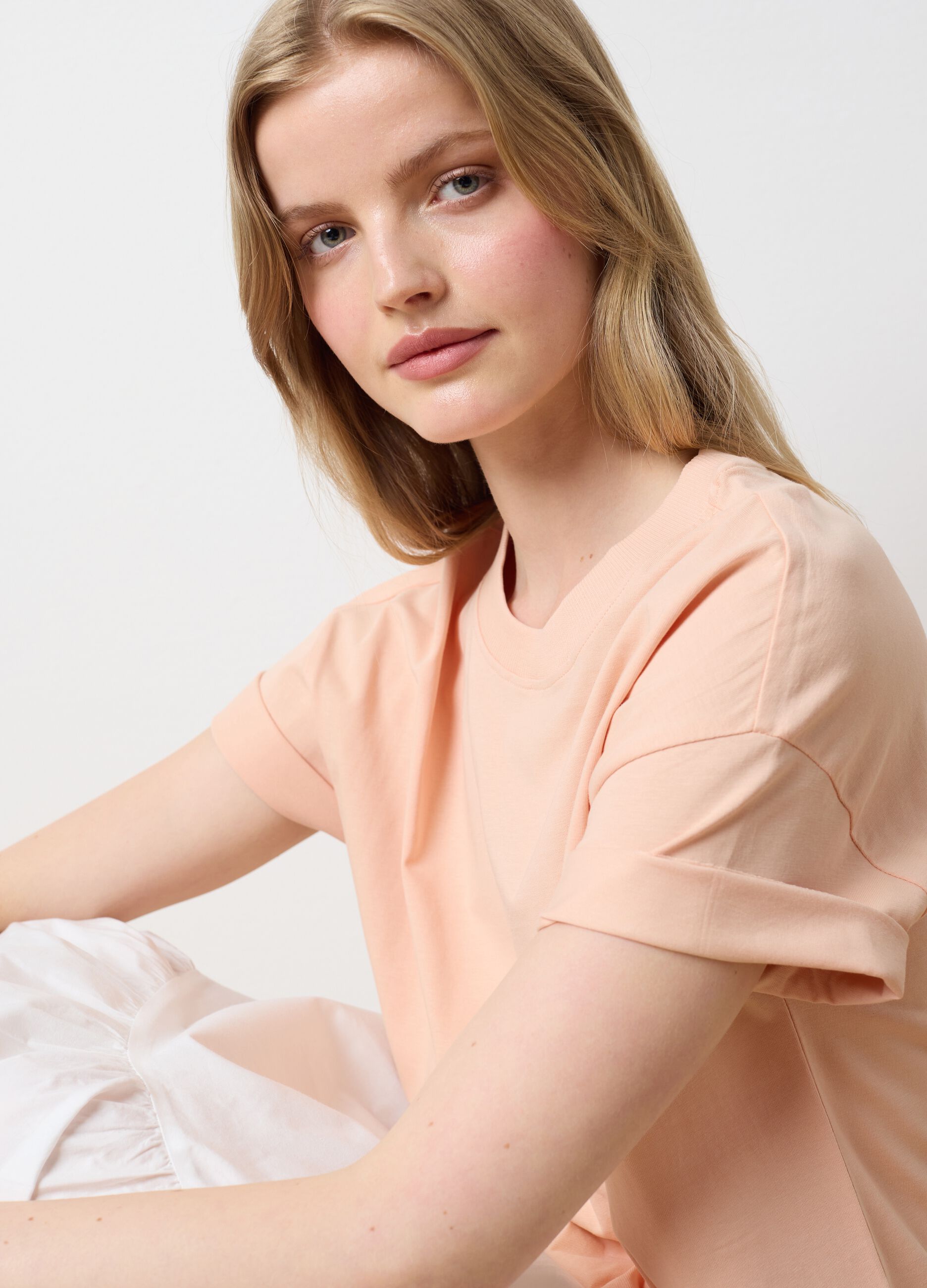 Pink Organic Cotton T-shirt LES COPAINS HOUSEBRAND