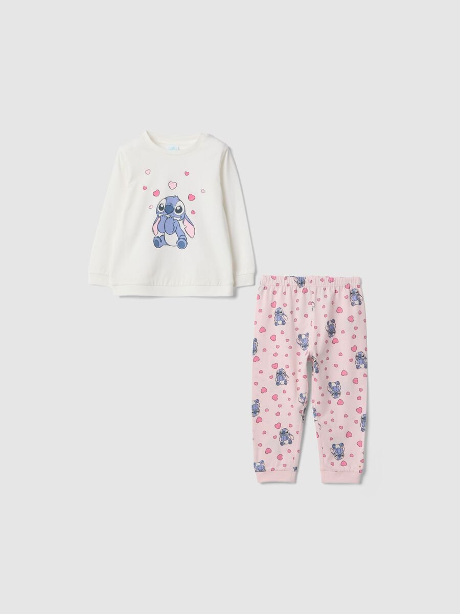 Multicolour pure cotton pyjamas for newborn with Stitch print_0