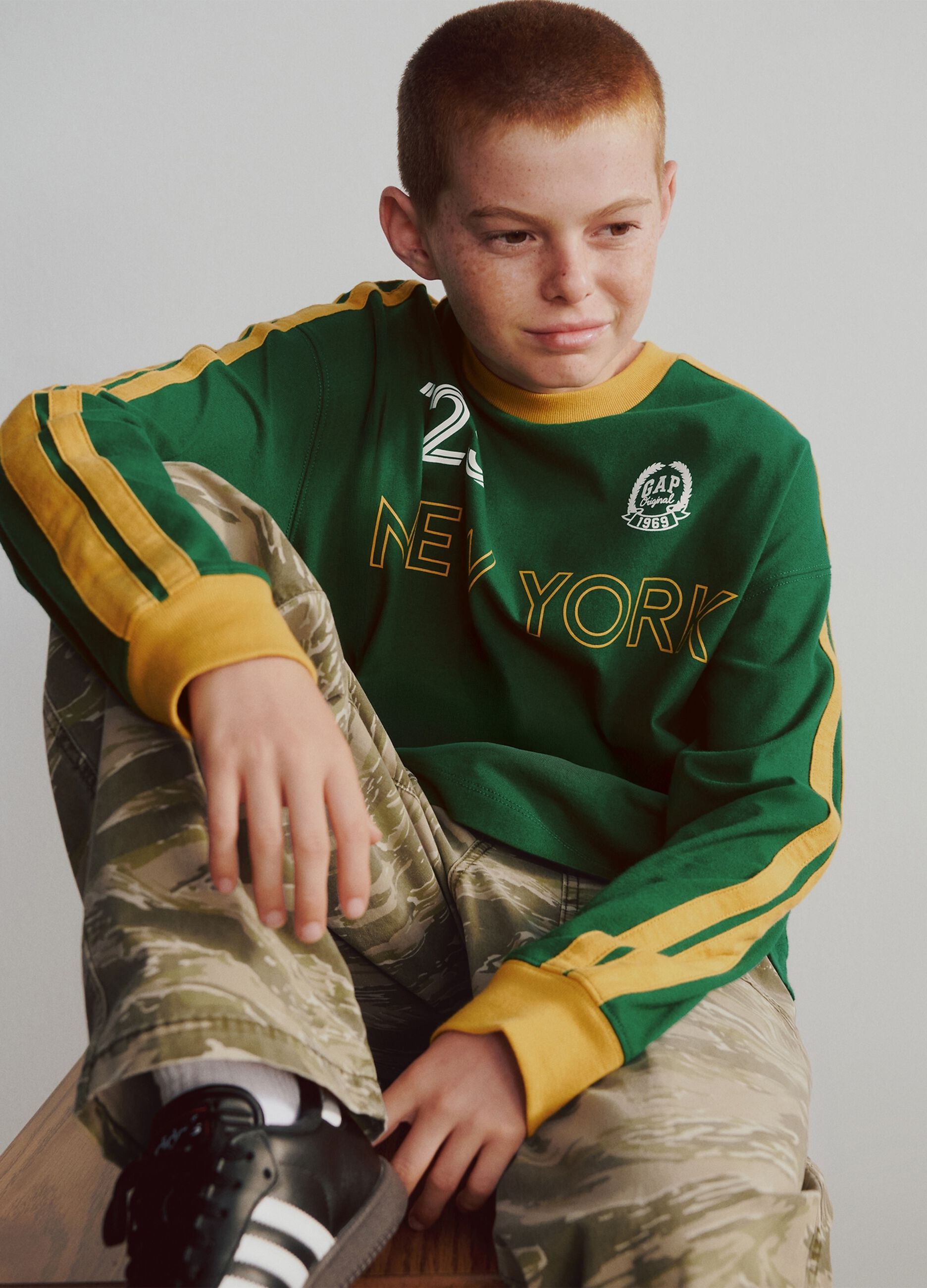 Green long-sleeve top