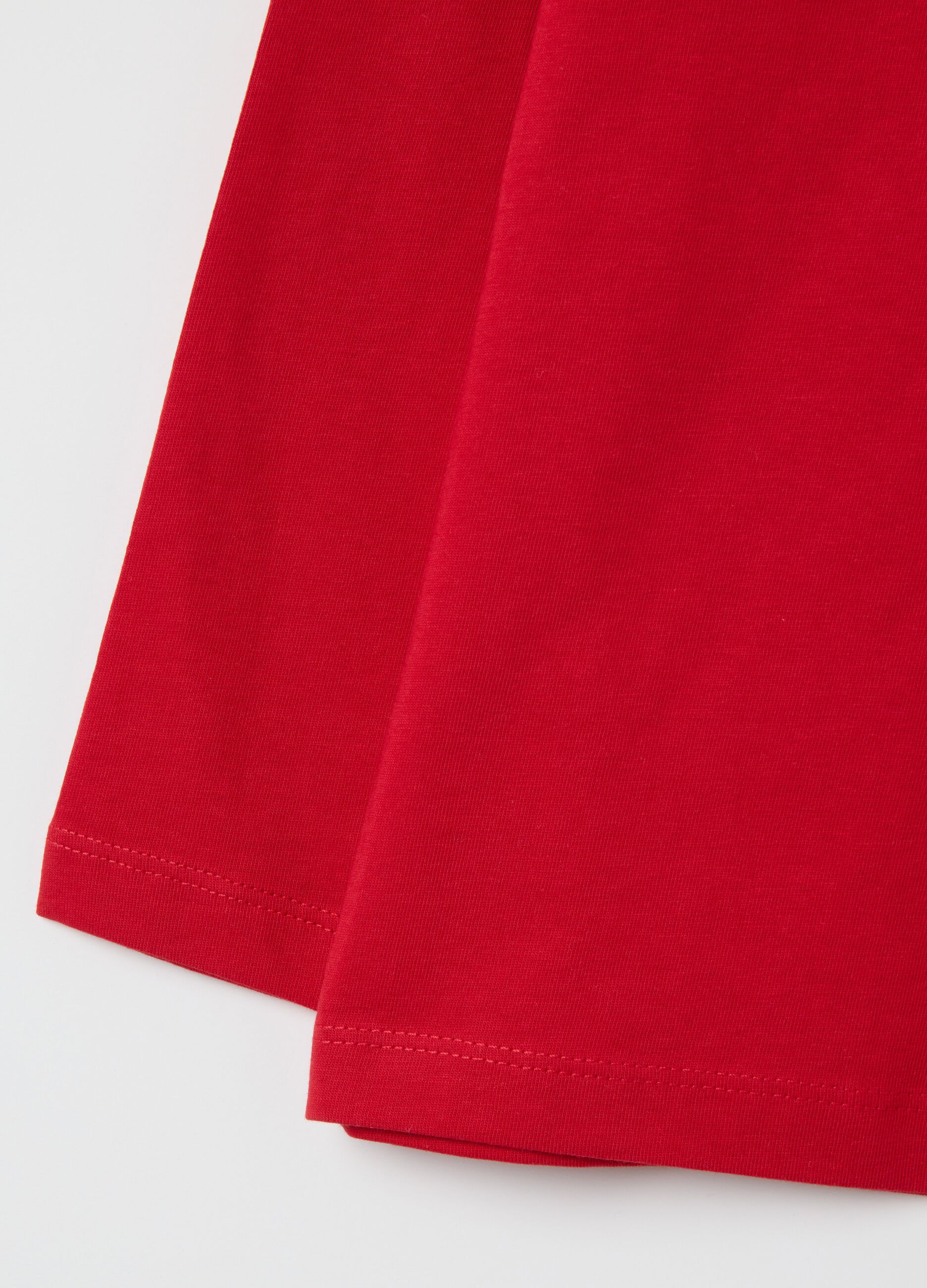 Children's Pure Cotton Red T-shirt Regular Fit