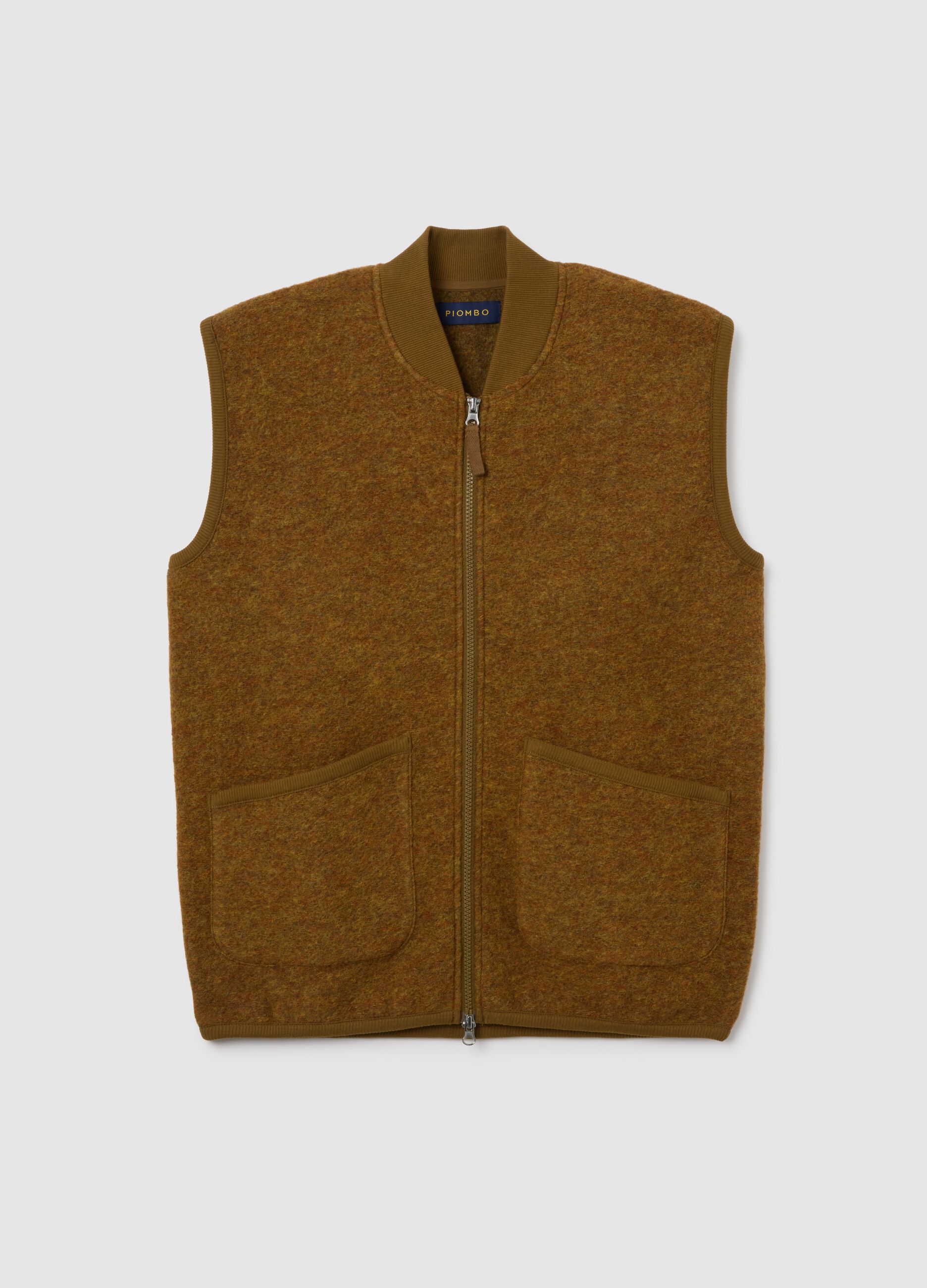 Brown Wool-Blend Gilet