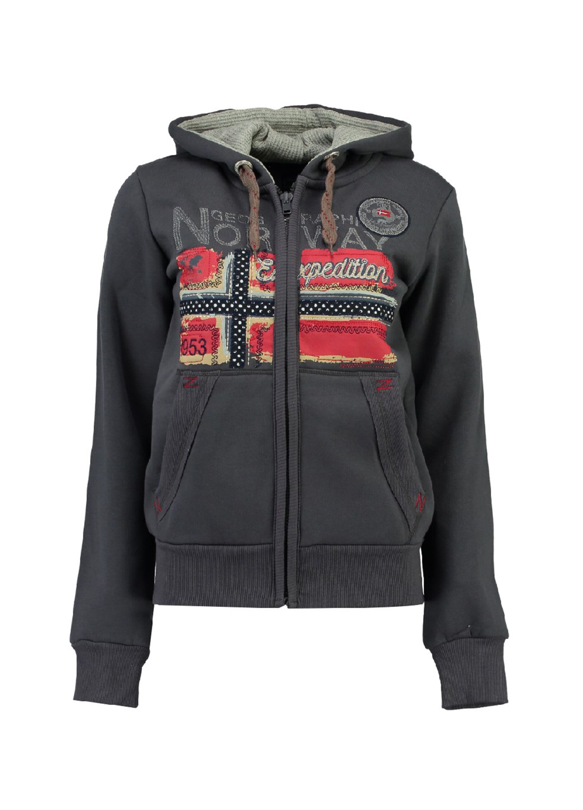 Full-zip with hood and Geographical Norway print