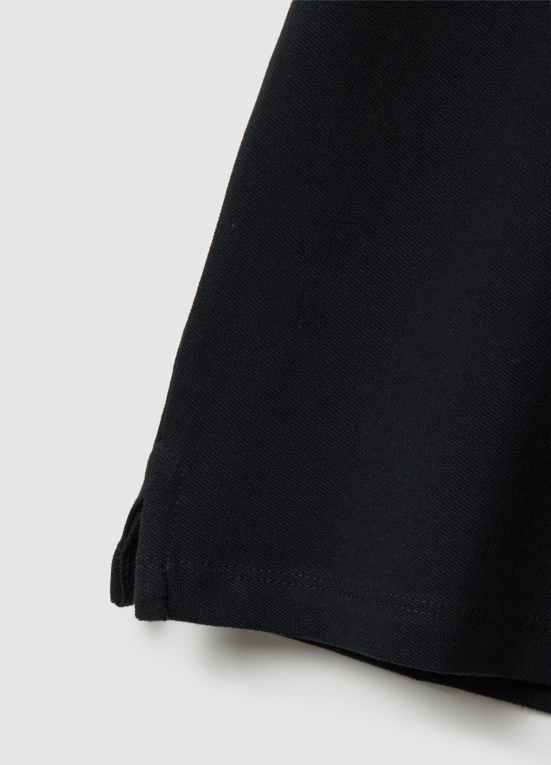 Men's black stretch cotton regular fit T-shirt