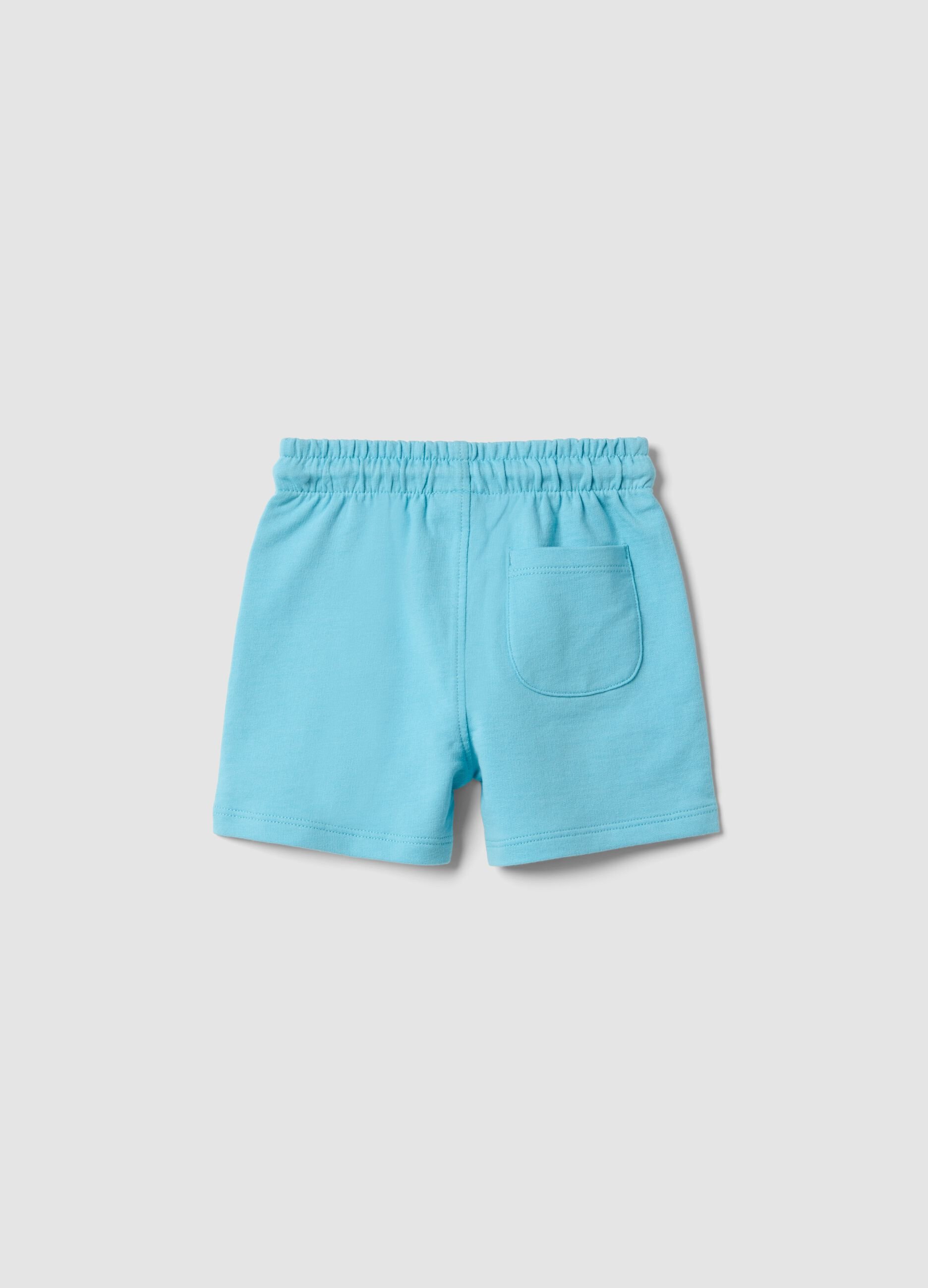 Blue pure cotton regular fit shorts for boy