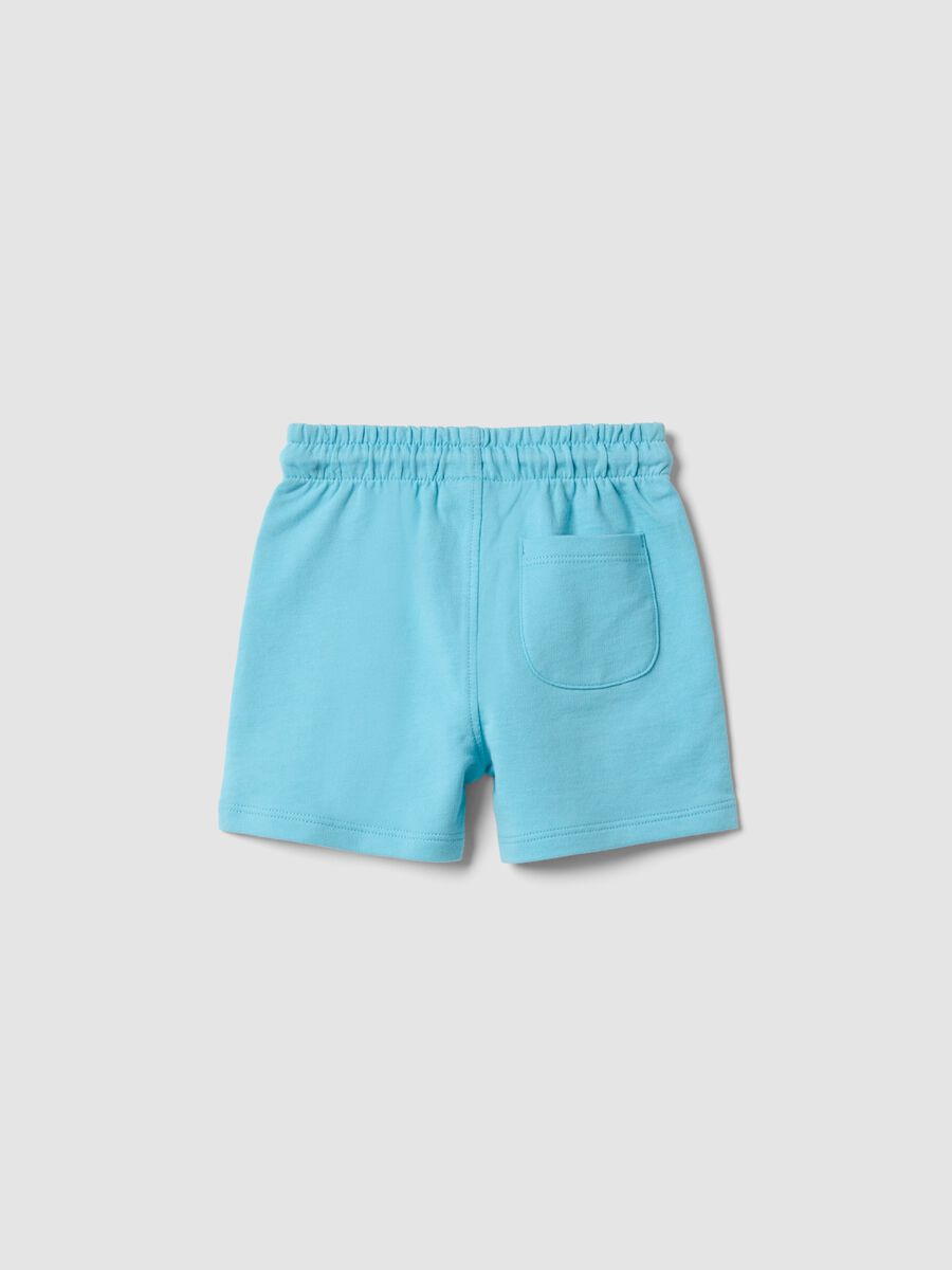 Blue pure cotton regular fit shorts for boy_1